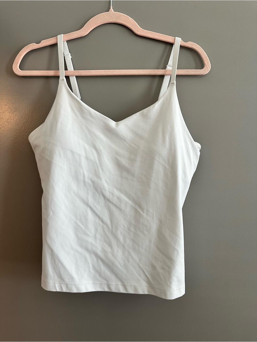 Athleta White V-Neck Adjustable Strap Camisole